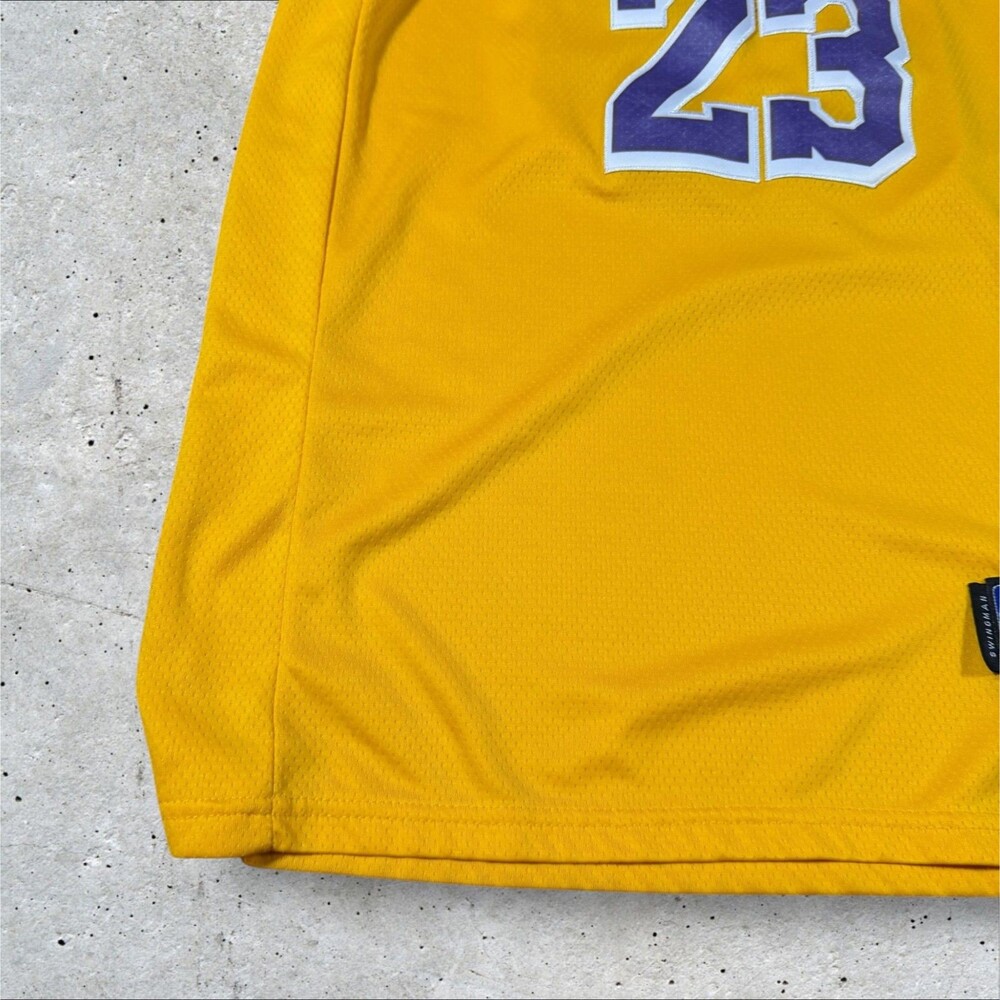 LeBron James Los Angeles Lakers Jersey Mens 50 Large Swingman Gold Wish NBA - Picture 5 of 9